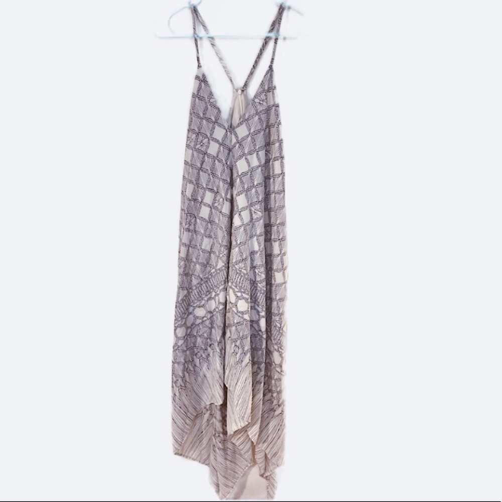 MARA HOFFMAN BATIK PRINT MAXI DRESS WATERFALL HEMLINE SIZE SMALL